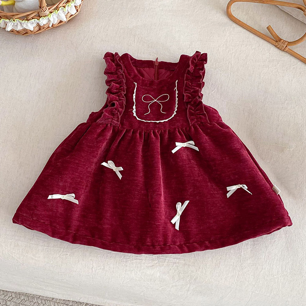 Baby Clothing Quilt - Mädchen-Weihnachtskleid, ärmellos, gesteppt, warm, für den