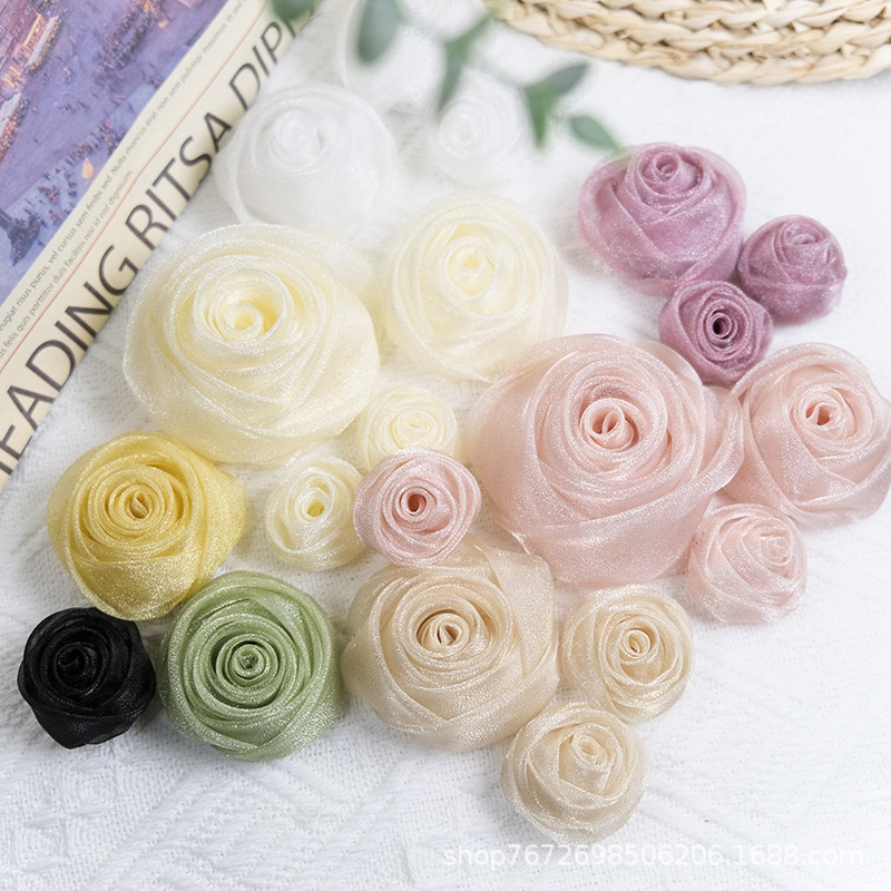 Baby Clothing Designer - 3-4,5cm Organza Schneerose Kopfschmuck Haar Party