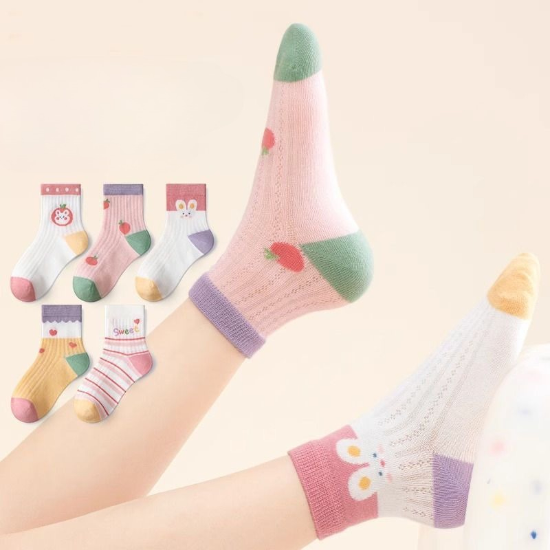 Baby Clothing Patterns Free - Kindersocken, 5 Paare/Lot, Frühling, Sommer, Baumwolle,