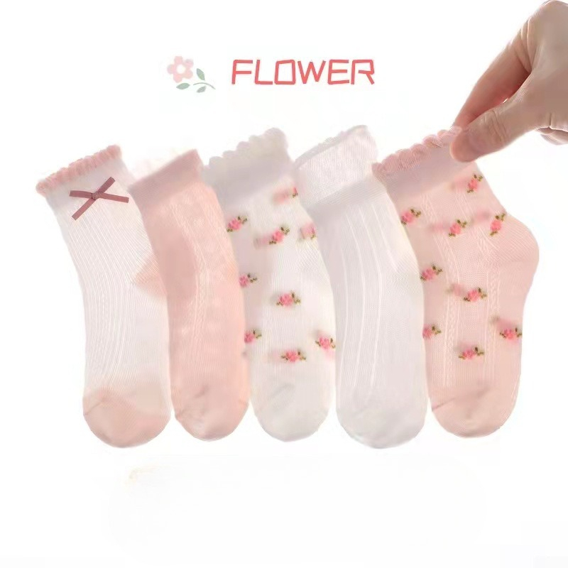 Baby Clothing Knitting Patterns - Mädchensocken mit niedlichem Blumenmuster, Kindersocken, 5