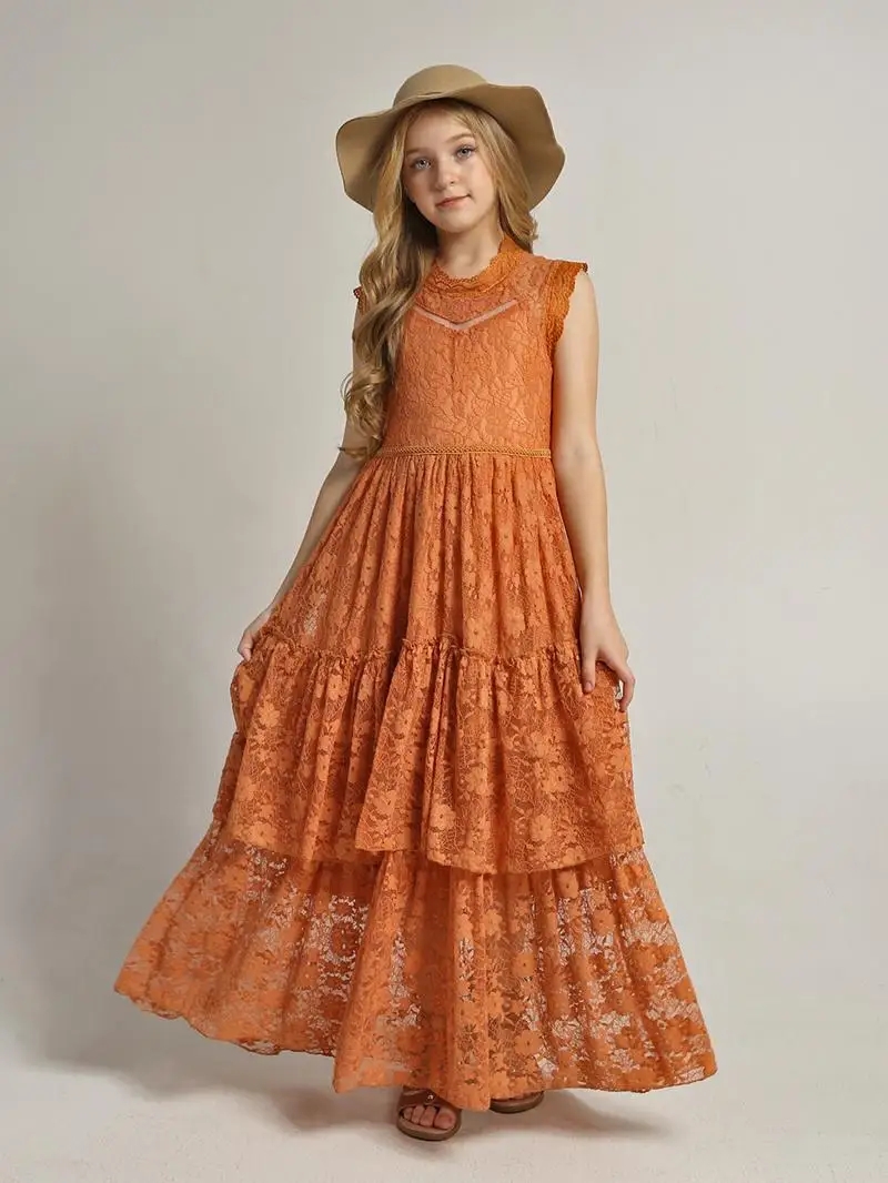 Baby Xmas Clothing - Mädchen Blumenkleid Spitzenkleid aus Baumwolle Baby