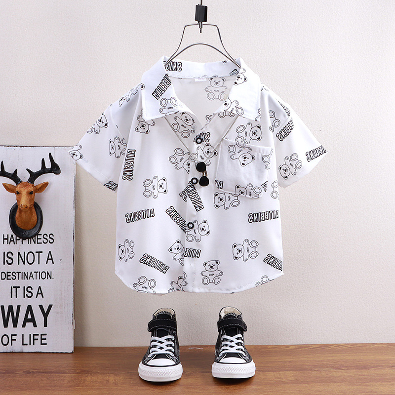 Baby Clothing Hong Kong - Kinderhemden im Sommerstil, kurzärmelige Jungenoberteile, Babymäntel,
