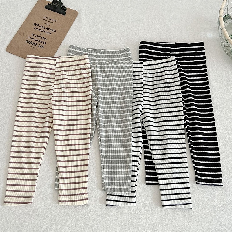 Baby Clothing Deals - Babykleidung 0-6 Jahre Kinderhosen Gestreifte Baumwoll-Leggings
