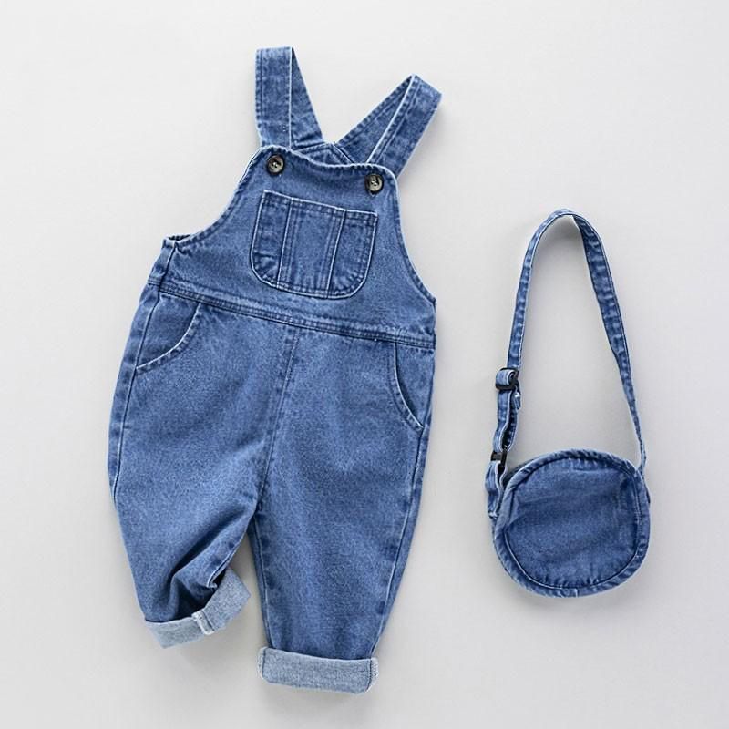 Baby Overall Denim - Baby Mode Vielseitige Jeans-Latzhose Frühling Herbst