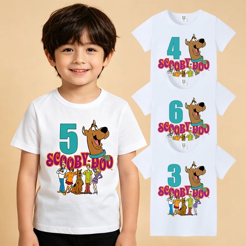 Baby Clothing Deals - Scooby-Doo Geburtstags-T-Shirt mit Zahlenmotiv, Baby-Sommer-Baumwoll-T-Shirt für
