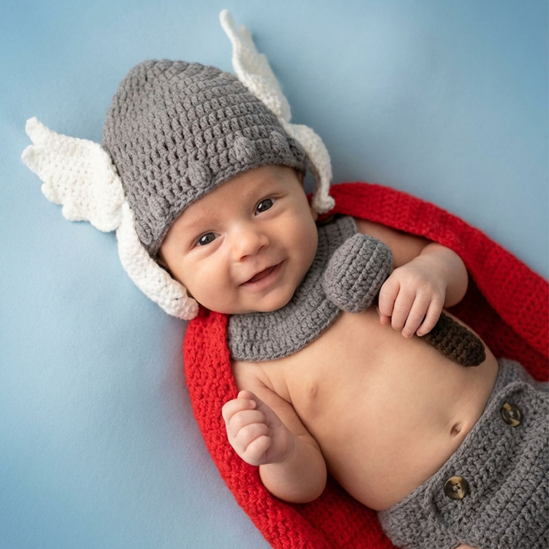 Baby Clothing For Boys - Neugeborenen-Fotografie-Requisiten Thor Baby-Kostüm Avengers Superhelden-Charakter Cosplay-Outfit